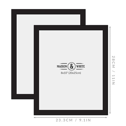 Maison & White Set of 10 Black Assorted Photo Frames | 3 Sizes: 6x4in, 7x5in & 10x8in | Wall Mount or Free-Standing | Portrait & Landscape | E1 Fiberboard | Gallery Wall | 2-Year Warranty