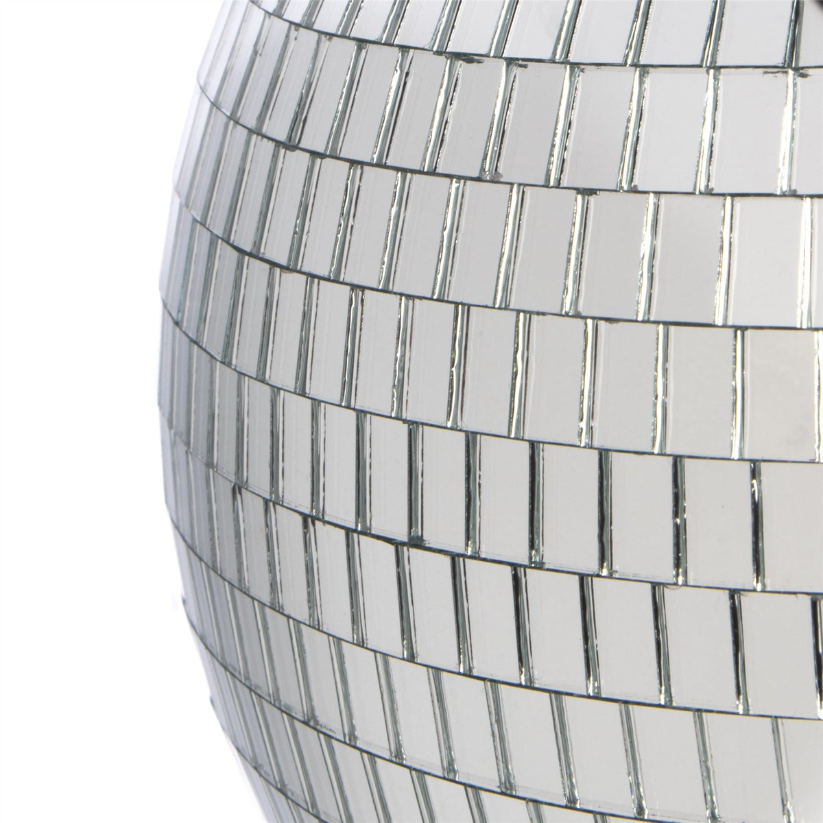 Pukkr 30cm Mirror Disco Ball with Hanging Hook | Polished Glass Facets | Lightweight | Indoor Outdoor | Birthdays Weddings Children's Parties | Home Decor Mood Lighting | 2-Year Warranty