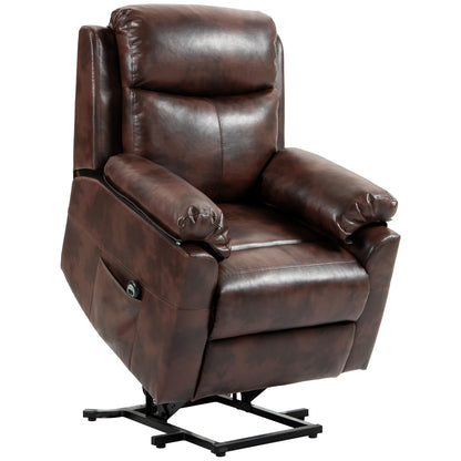 Riser and Recliner Lift Chair With Remote Control, Side Pockets, Pocket Spring, Dark Brown