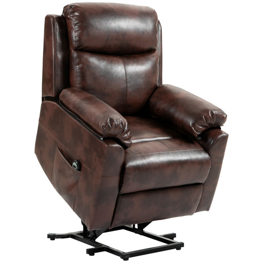 Riser and Recliner Lift Chair With Remote Control, Side Pockets, Pocket Spring, Dark Brown