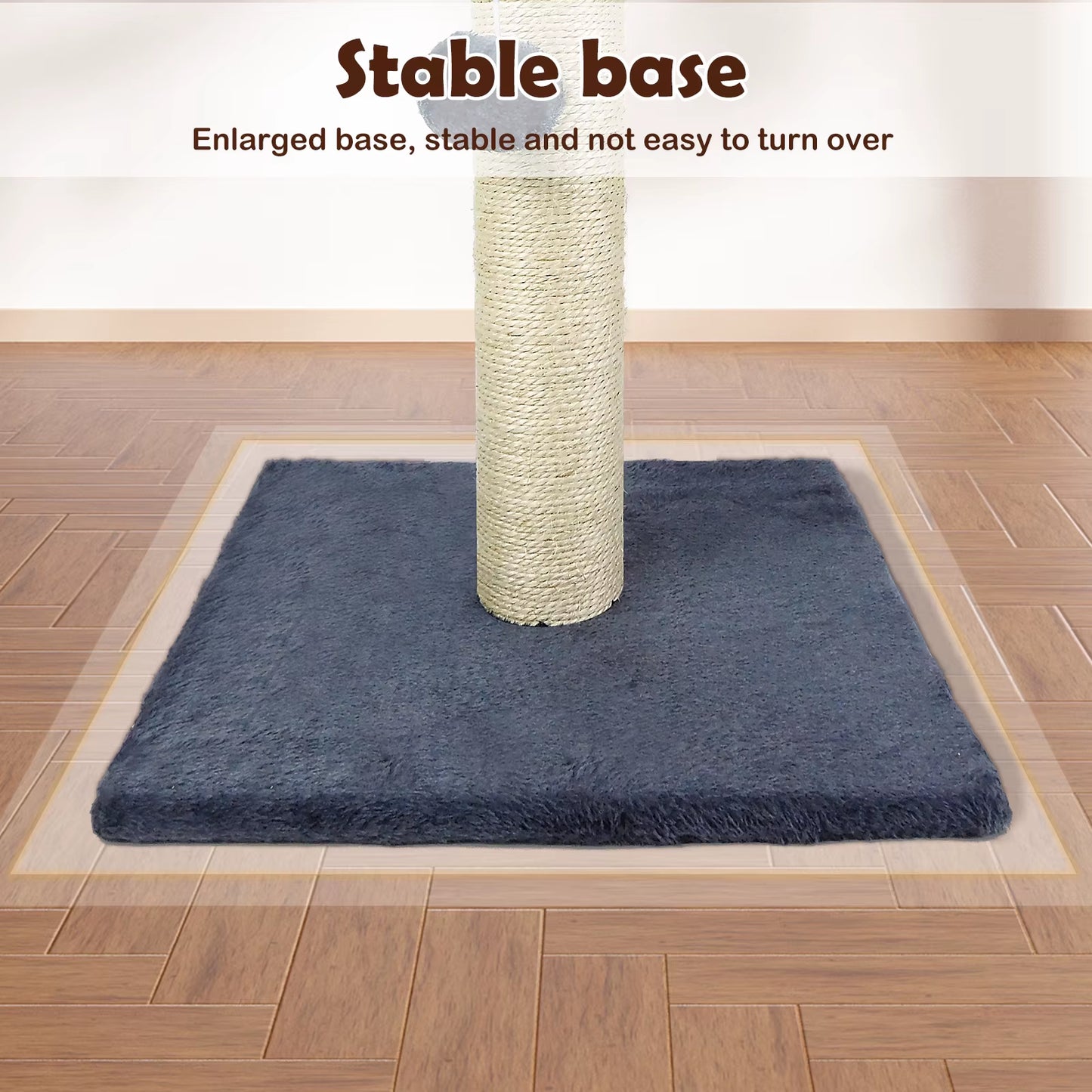 Cat Scratching Post, 90Cm Cat Tree for Indoor Cats Stable Cat Tower for Climbing Playing and Relaxation, Grey-34 X 34 X 40Cm