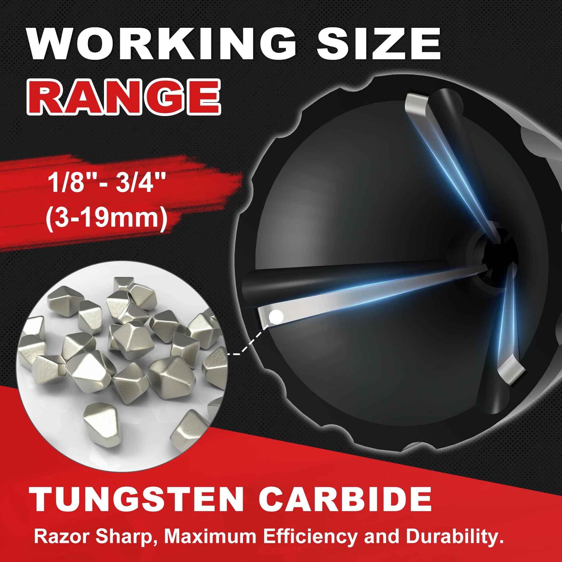 EZARC Tungsten Carbide Deburring Chamfer Tool External Rotary Deburring 1/4 Inch Hex Shank Remove Burr Repair Tools for Damaged Metal Steel Screws