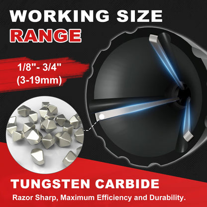 EZARC Tungsten Carbide Deburring Chamfer Tool External Rotary Deburring 1/4 Inch Hex Shank Remove Burr Repair Tools for Damaged Metal Steel Screws