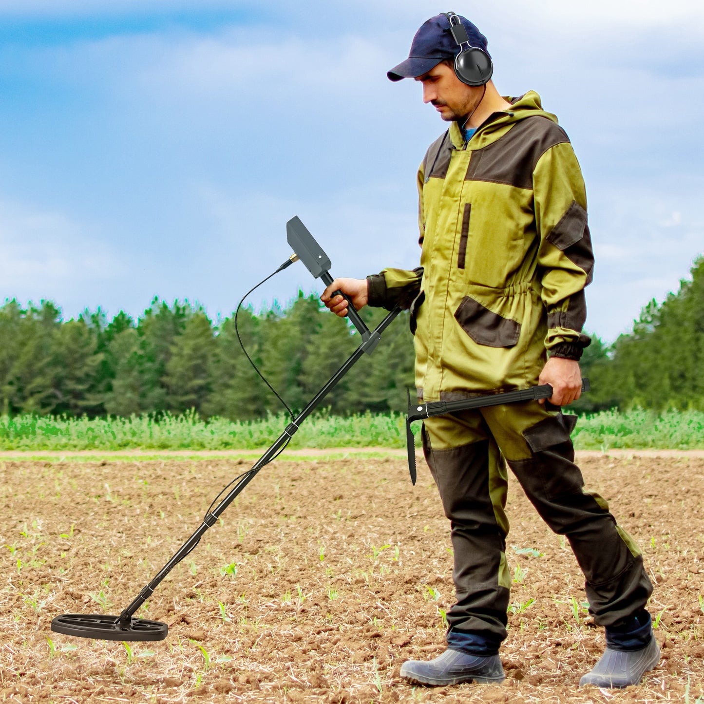 Metal Detector for Adults and Beginners, Gold Detector W/ Higher Accuracy IP68 Waterproof Coil, 5 Professional Modes W/ Pinpoint & Memory Mode