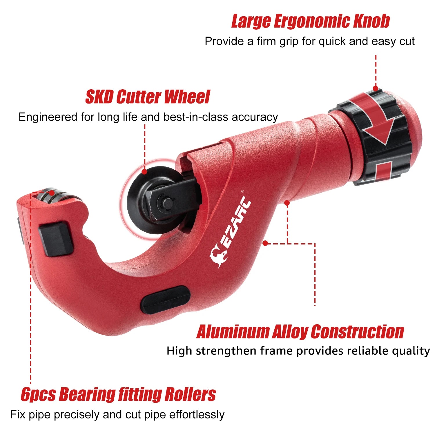 EZARC 2-Piece Tubing Cutter Set with 3/16 to 2-inch Outer Diameter Heavy Duty Pipe Cutter and 1/8 to 7/8-inch Mini Tube Cutter for Cutting Pipes of Al