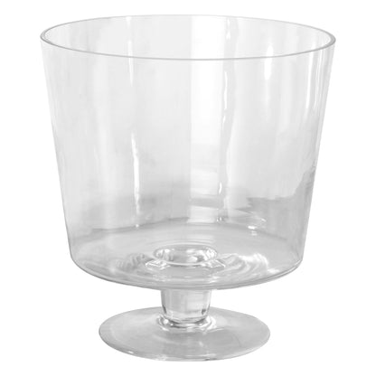 Maison & White Footed Glass Trifle Bowl | 3 Litre | Handmade Clear Pedestal Dessert & Fruit Serving Bowl | 20cm Wide