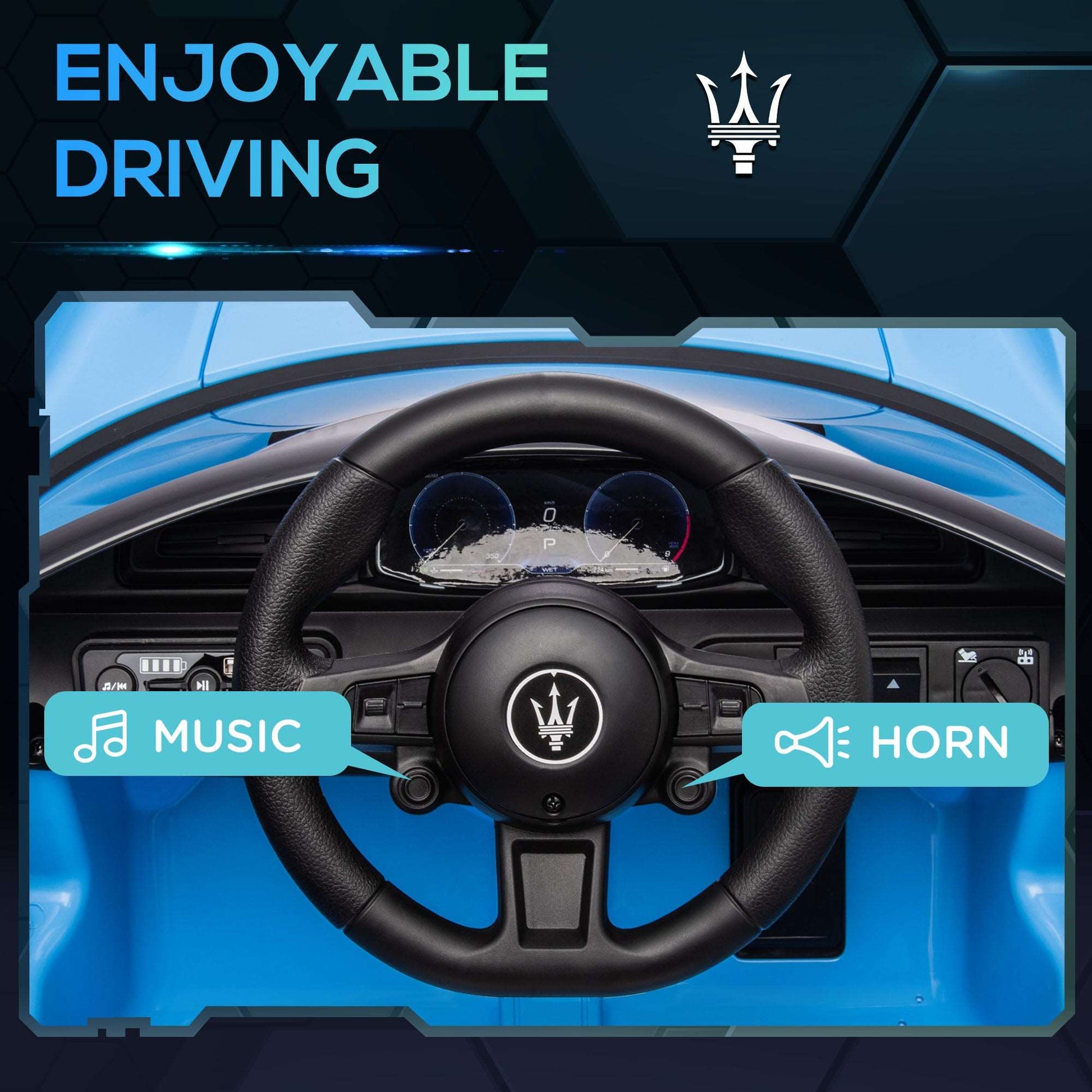 AIYAPLAY Maserati MC20 Licensed 12V Kids Electric Ride on Car with Remote Control, Spring Suspension