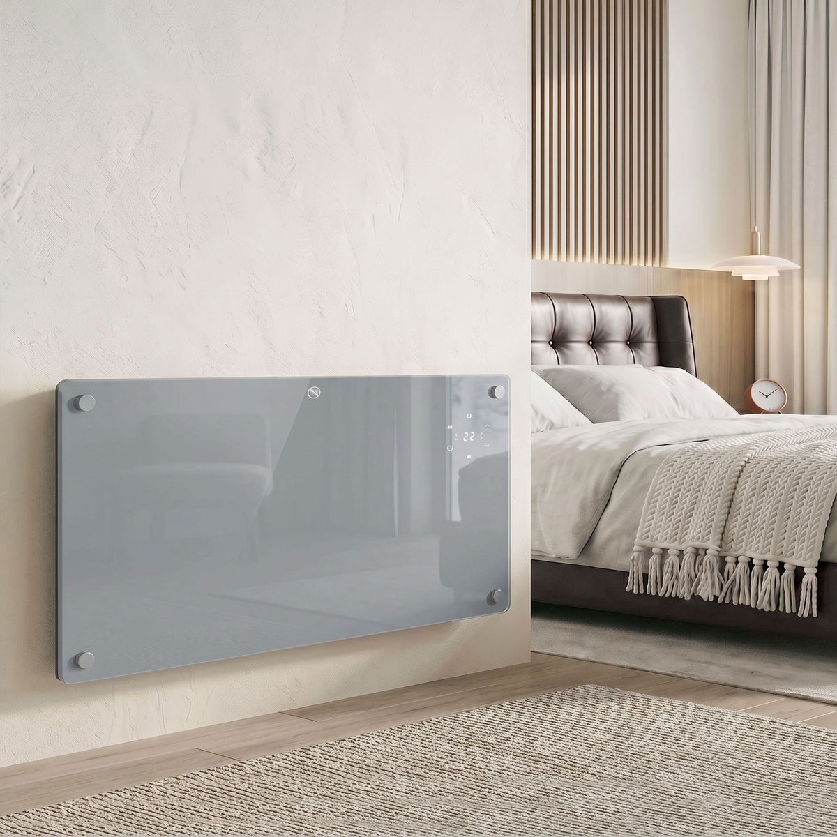 2000W Smart Panel Heater | Tuya WiFi App, Alexa & Google Home | Wall-Mounted or Freestanding | Weekly Timer | Grey