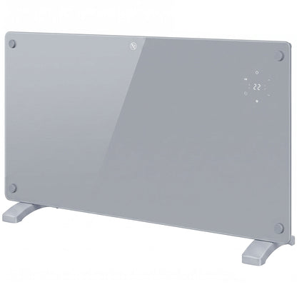 Smart Panel Heater | Grey 1500W WiFi Electric Heater, Wall Mounted or Freestanding with 7-Day Timer
