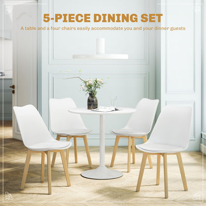 Five-Piece Modern Dining Set - White