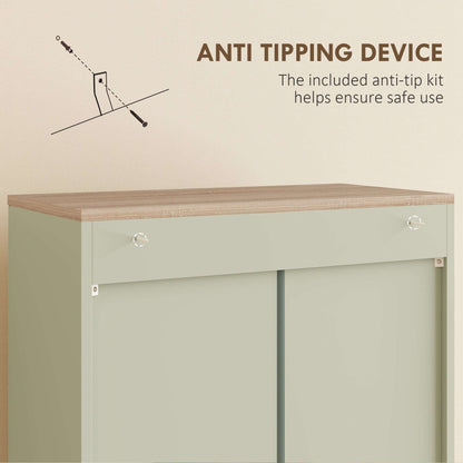 Freestanding Kitchen Cupboard, 4-Door Storage Cabinet with Adjustable Shelves, Modern Kitchen Pantry, 170cm, Green