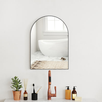 50 x 70cm Arched Home Mirror - Black