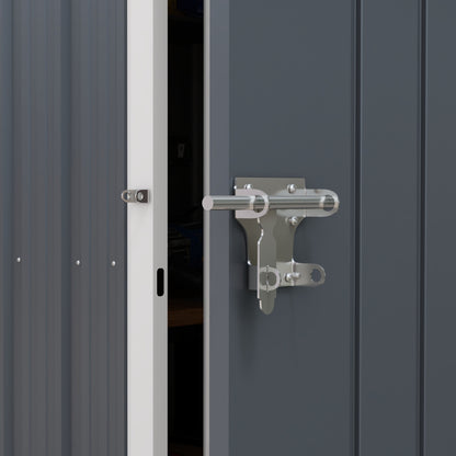Outsunny 7 x 6ft Galvanised Garden Shed, with Latch - Dark Grey