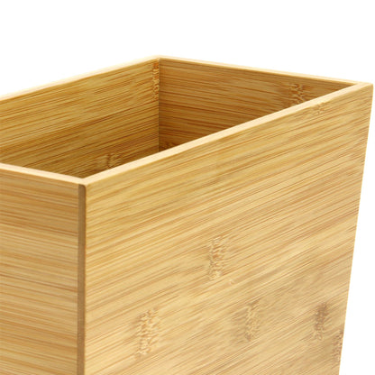 Maison & White Bamboo Slim Waste Paper Bin | 100% Eco-Friendly Bamboo | Honey Finish | 26.6x14.5cm Top 25.5cm H | Office Desk Kitchen Living Room Bedroom | Plastic-Free | 2-Year Warranty
