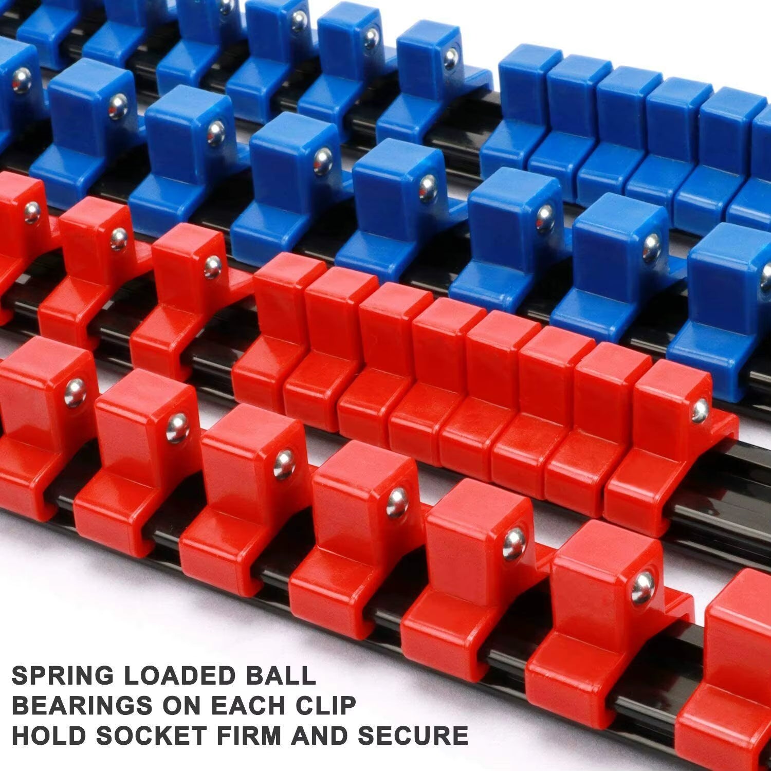 6 Set 1/2" 3/8" 1/4" Socket Organizer Tool Holder Sleeve Socket Storage Rail Kit Holder Mountable Socket Organizer Rail Rack Set