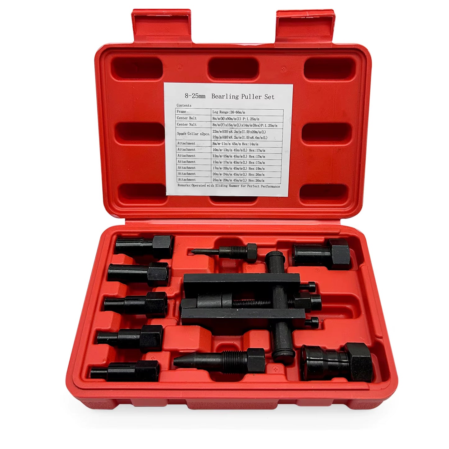 10 Piece Inner Bearing Puller Set Internal Blind Remover Motorcycle Puller Tool With Case