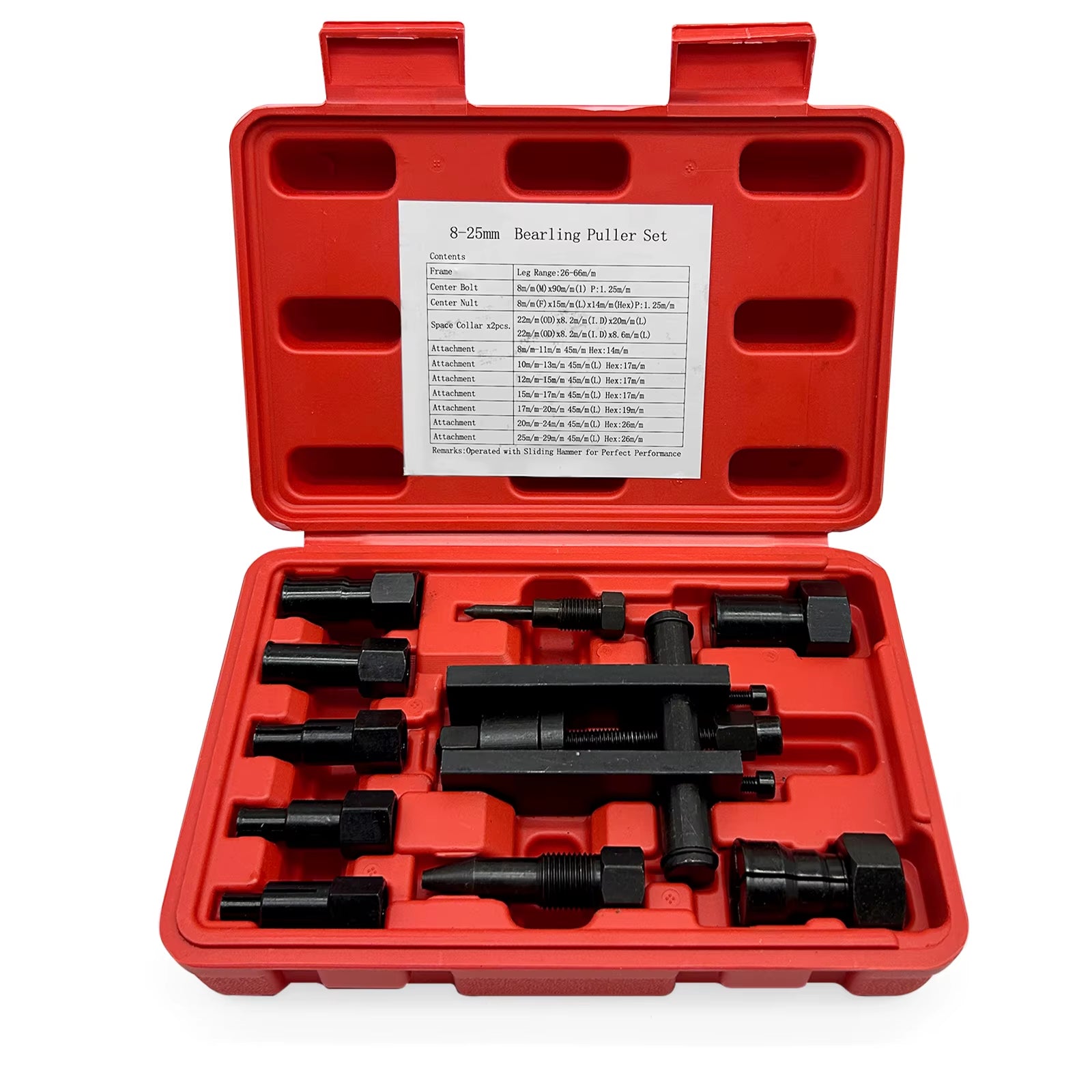 10 Piece Inner Bearing Puller Set Internal Blind Remover Motorcycle Puller Tool With Case