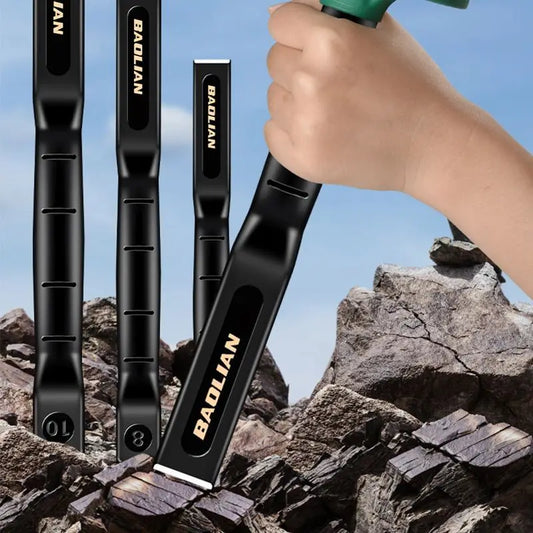 Heavy-Duty Flat Chisel with Hand Guard 6/8/10/12 Inch Stone Concrete Splitter Stonemason's Carving Knife Woodworking Tools 