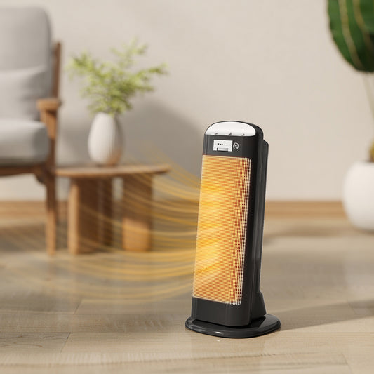 Ceramic Space Heater, 2000W Fan Electric Heater with 4 Modes, Adjustable Thermostat, 55° Oscillation, Tip-Over and Overheat Protection for Bedroom, Home Office, Black