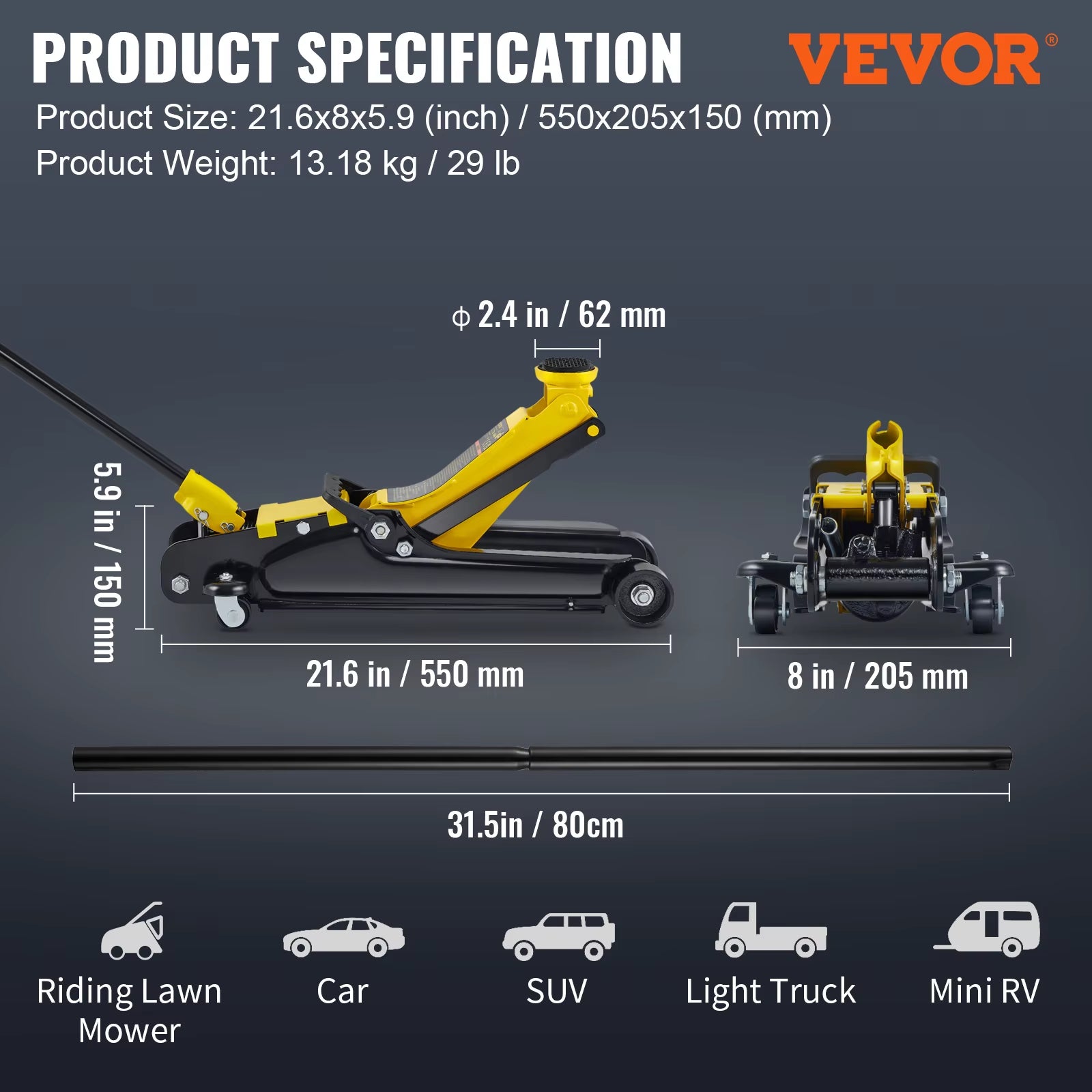 2.5T Ton Hydraulic Floor Jack Pneumatic Low Profile Heavy-Duty Steel Racing Floor Jack With Piston Lift Pump