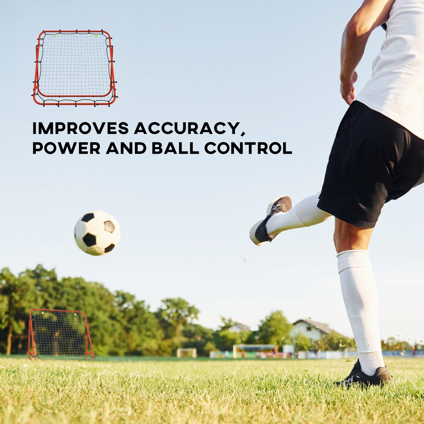 Adjustable Rebounder Net Kickback Target Goal for Teens Adults Training