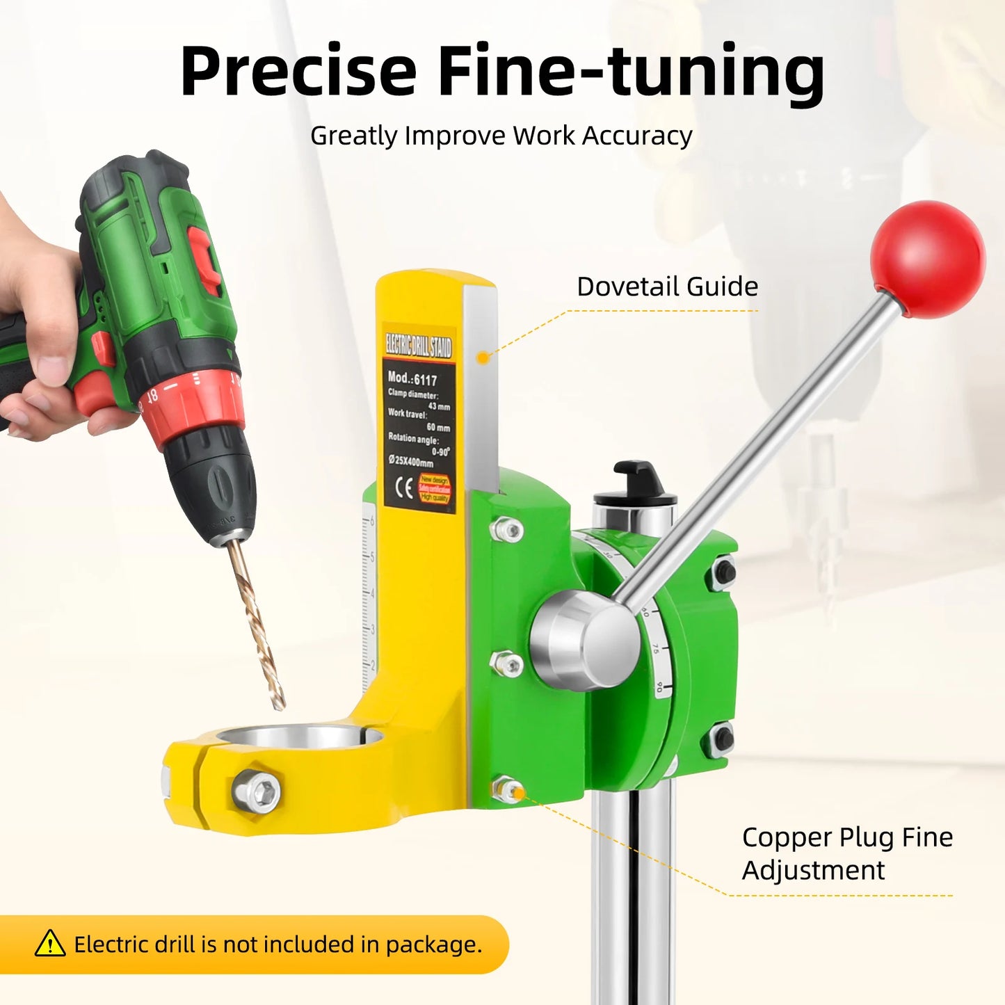 Adjustable Bench Drill Stand, 90° Angle Drill Press Stand for Hand Drill, 38-43Mm Clamp Bench Clamp Drill Holder