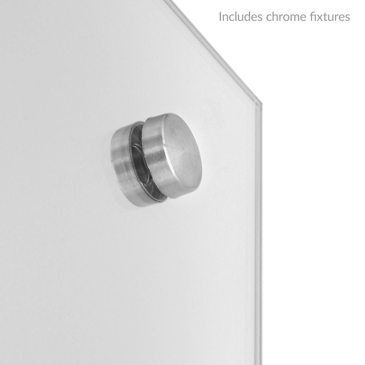 Maison & White Frameless Rectangle Wall Mirror | 450x300mm | 4mm Glass | Pre-Drilled | Fixings & Chrome Caps Included | Vertical or Horizontal | Bedroom Bathroom Office | 2-Year Warranty