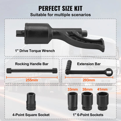 1/58 1/64 Torque Wrench Set 4/8 Sockets Multiplier Drive Lug Nut Wrench/Multiplier Heavy Duty Torque, With Case