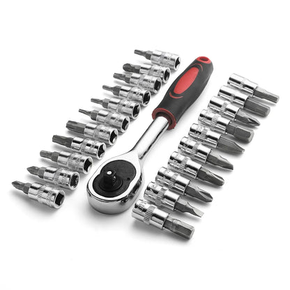 108 Piece Ratchet Socket Wrench Set Car Repair Tool Torque Wrench Combo Kit 1/4 1/2 Ratchet Spanner Screwdriver Bits Hand Tools
