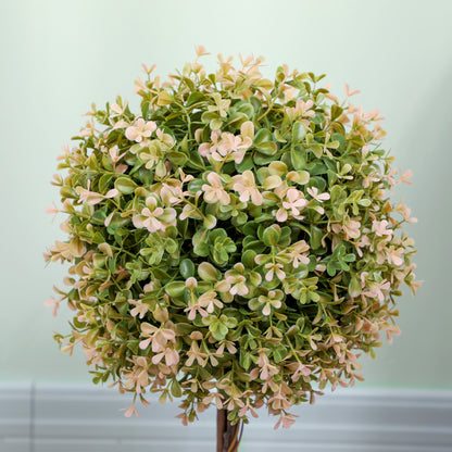 Set of 2 Decorative Artificial Plants, Murraya Flowers in Pot, Fake Plants for Home Indoor outdoor Decor, 60cm, Cream White