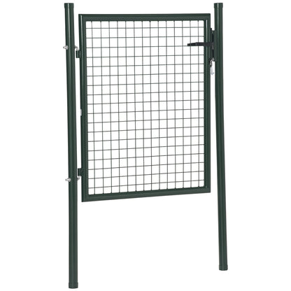 Green Steel Garden Gate with Lock and 3 Keys 97 x 150cm, Green