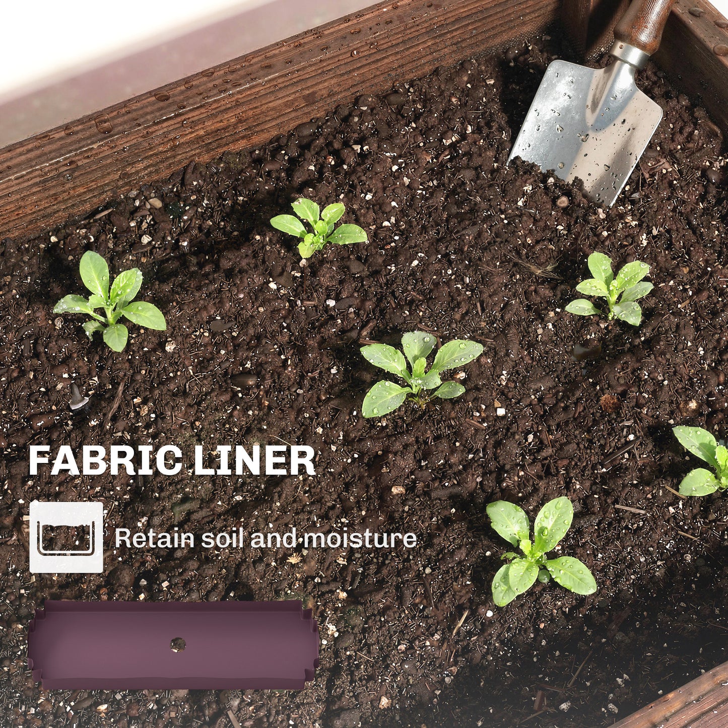 3-Tier Wooden Raised Planter, Raised Garden Bed on Legs with Drainage Holes and Bed Liner, Elevated Garden Planter