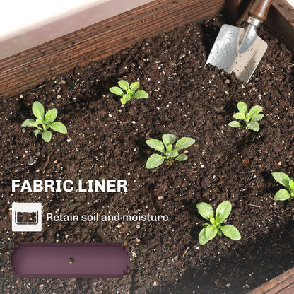 3-Tier Wooden Raised Planter, Raised Garden Bed on Legs with Drainage Holes and Bed Liner, Elevated Garden Planter