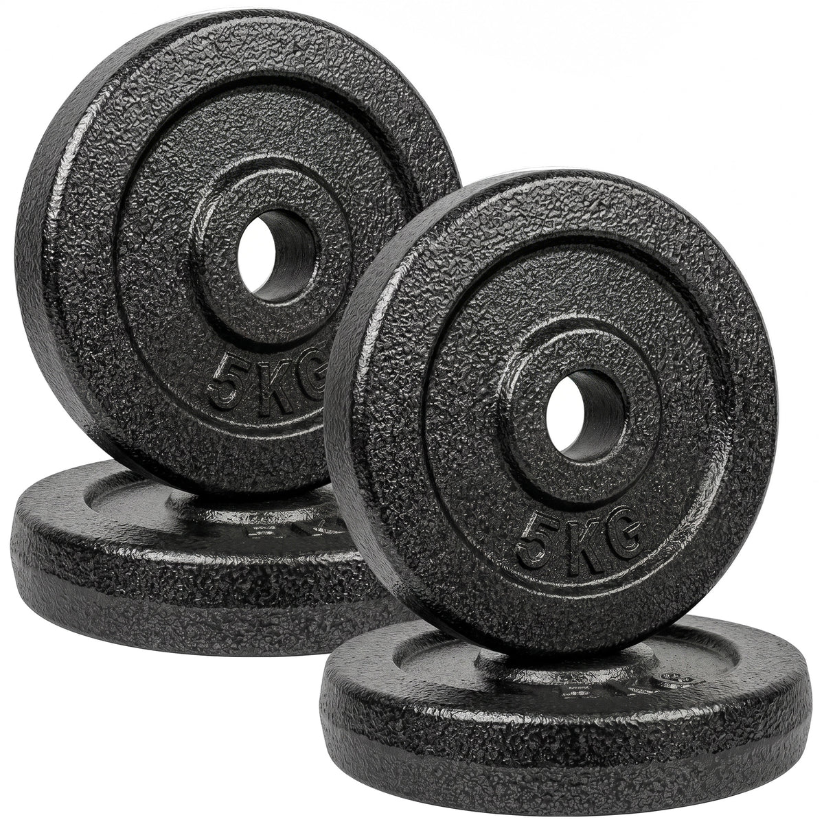 Metal Weight Plates Set | 4 x 5 kg or 4 x 2.5 kg Options | 1 Inch Standard Fit | Rust-Resistant Finish | Dumbbell & Barbell Compatible | Grey