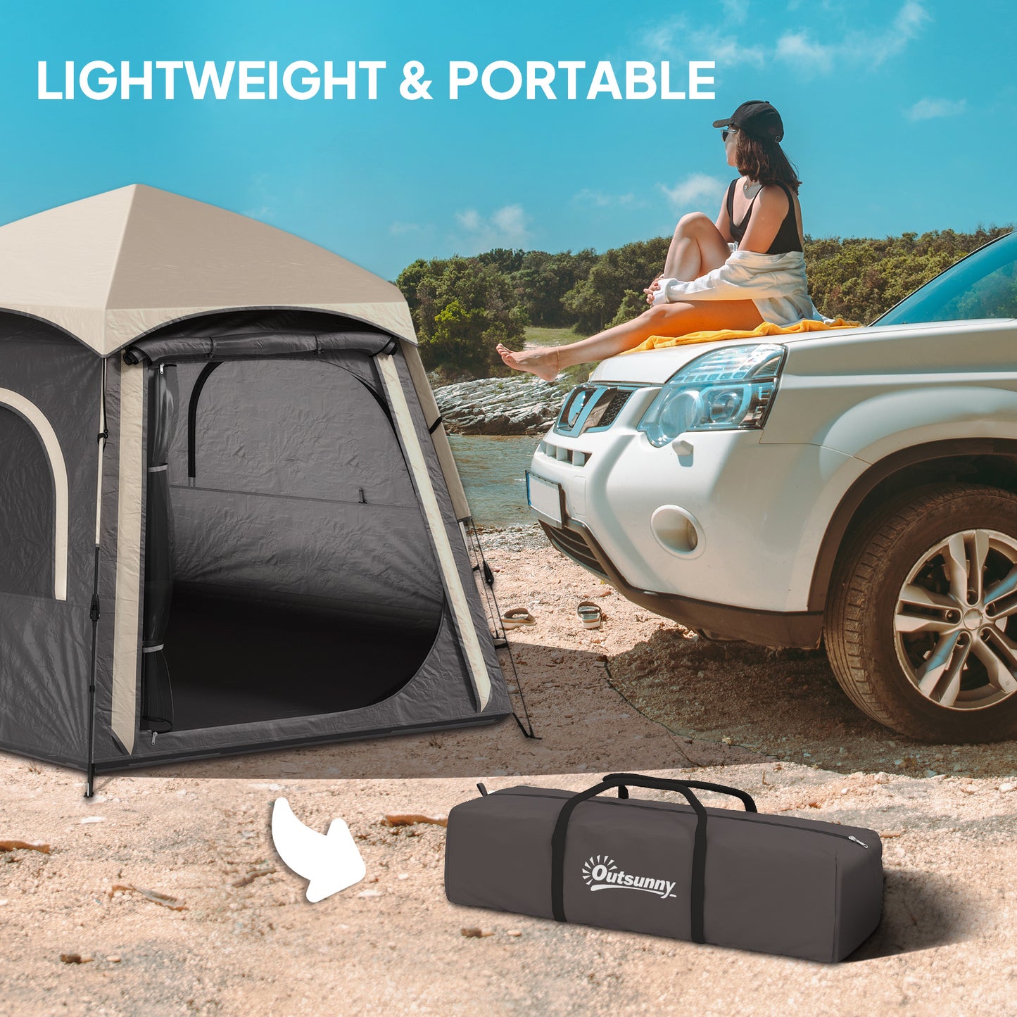 Instant Camping Tent, 2/3/4 Person Easy Setup Family Tent with Vestibule, Rainfly, 4 Mesh Windows & 2 Doors, Hexagonal Design, Waterproof