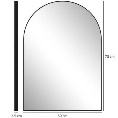50 x 70cm Arched Home Mirror - Black
