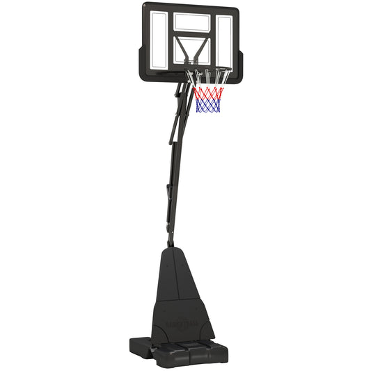 Basketball Hoop Outdoor, Height Adjustable Hoop and Stand W/ Rebound System, Weighted On Wheels, 2.45-3.05m, for Teens, Juniors, Adults