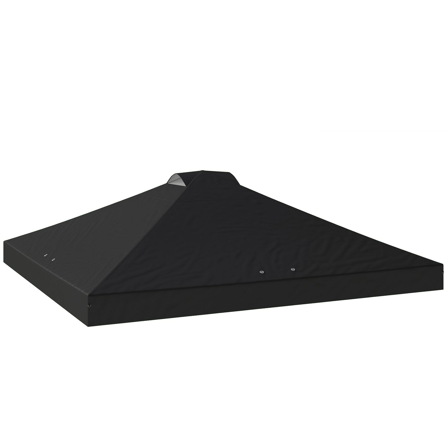 3x3m Gazebo Roof Replacement Canopy | UV50+ Waterproof | 210D Silver-Coated Oxford Fabric | Double Vented | 8 Drainage Holes | Hook & Loop | Fits 3x3m Straight-Leg Frames | Black