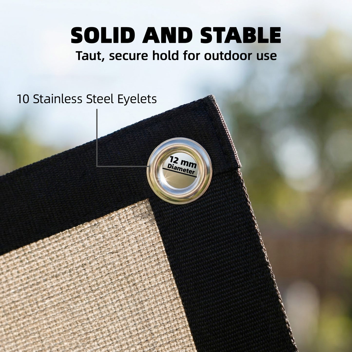 2x3m Sun Shade Sail | 85%+ UV Block | 180g/m² HDPE | 10 Stainless Steel Eyelets | 10 Bungee Ropes Included | Patio Garden Pool | Beige