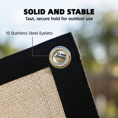 2x3m Sun Shade Sail | 85%+ UV Block | 180g/m² HDPE | 10 Stainless Steel Eyelets | 10 Bungee Ropes Included | Patio Garden Pool | Beige