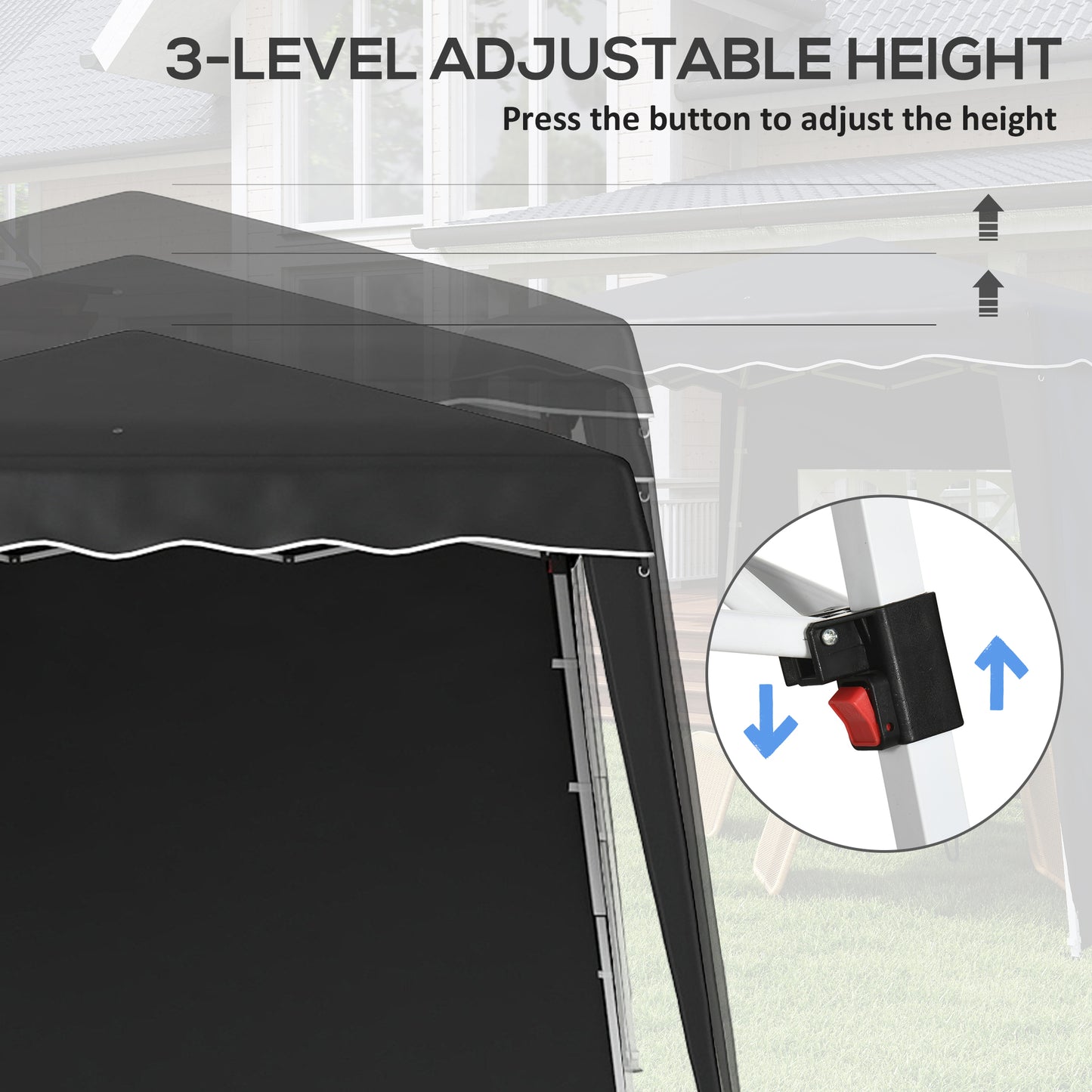 Outsunny 2.4 x 2.4m UV50+ Pop Up Gazebo - Black / Blue