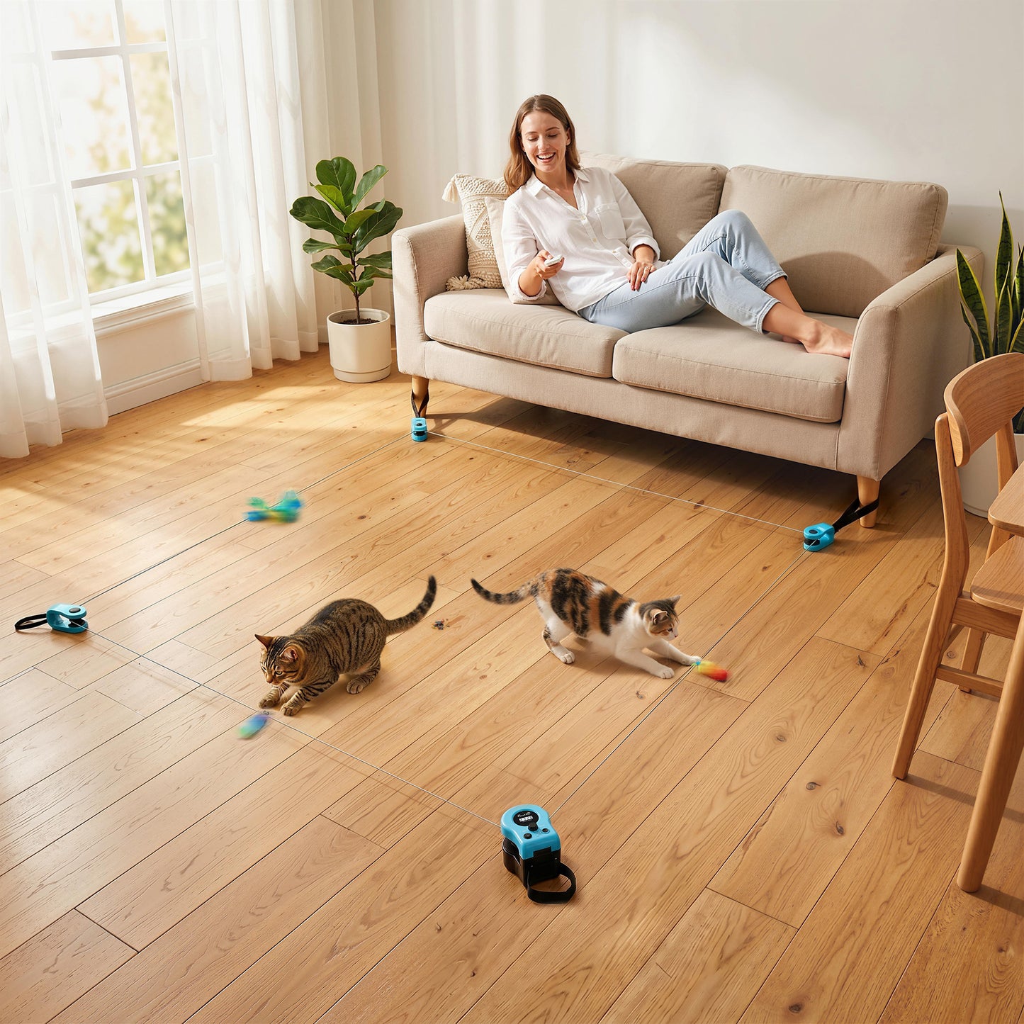 Remote Control Interactive Cat Toy | DIY Track | Adjustable Speed | Mouse Sound | USB-C | Black