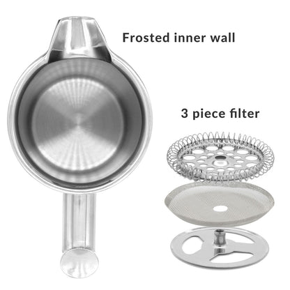 Maison & White French Press Cafetiere | Stainless Steel | 1500ml | Double-Walled | 22x20cm | Keeps Warm Up to 2 Hours | 7-Piece Set | 2-Year Warranty