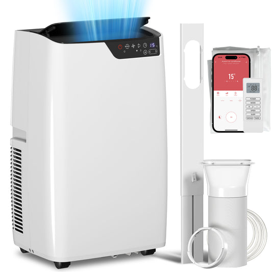 14000 BTU 4-in-1 Portable Air Conditioner | Cool, Dehumidify, Fan, Sleep | WiFi | White