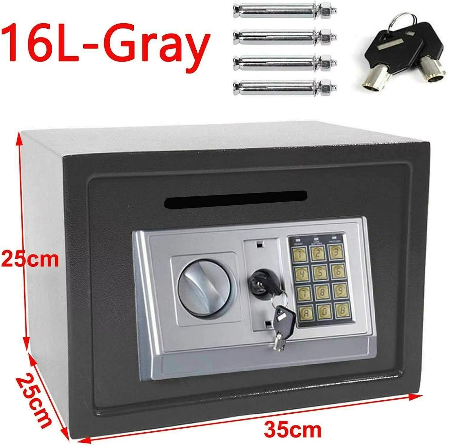 Safes for Home Fireproof Waterproof with 2 Manual Override Keys,Security Safe Cash Box with Double Digital Keypad and Key