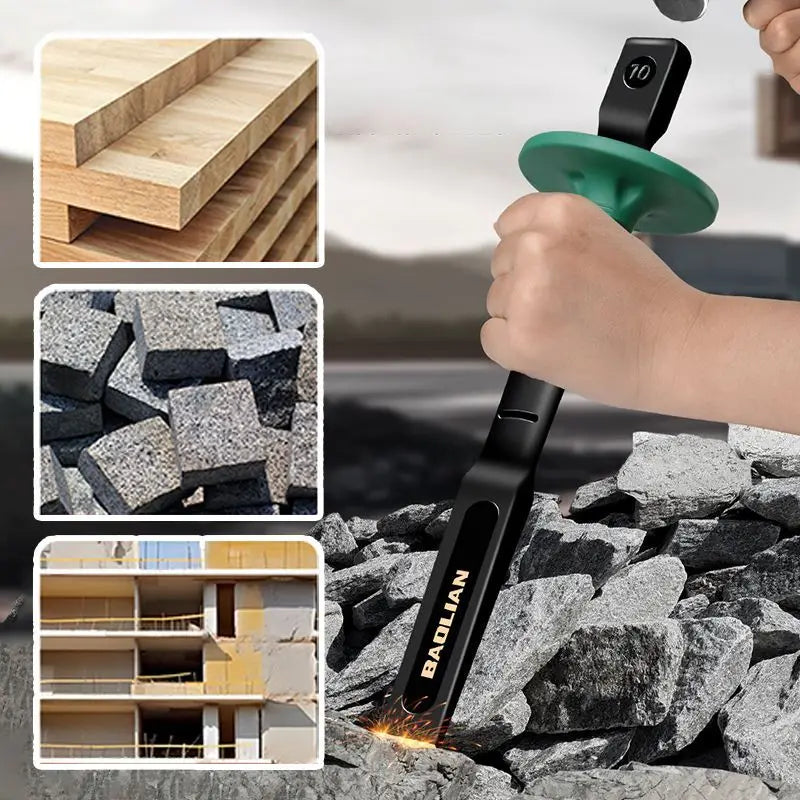 Heavy-Duty Flat Chisel with Hand Guard 6/8/10/12 Inch Stone Concrete Splitter Stonemason's Carving Knife Woodworking Tools 