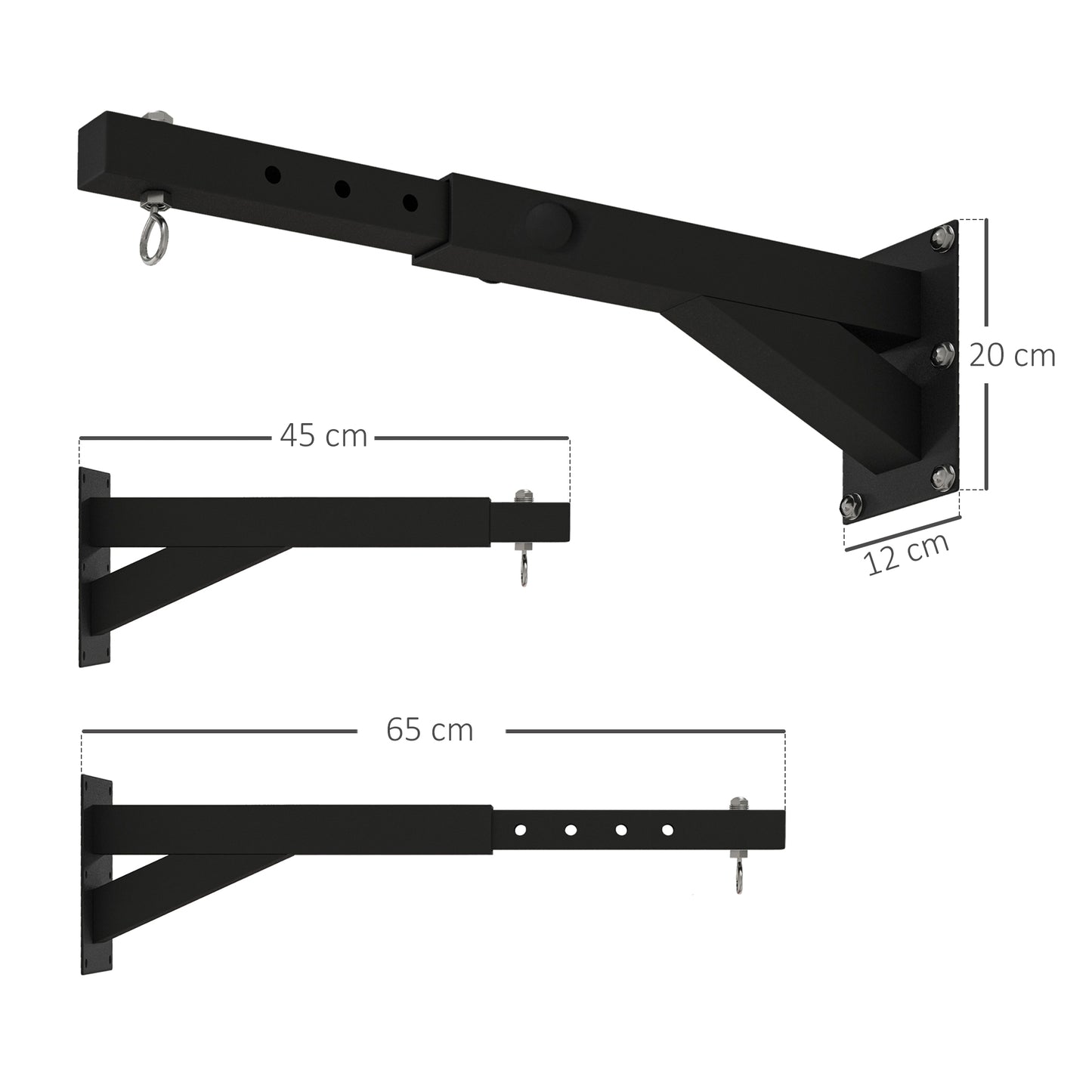 SPORTNOW Punch Bag Wall Bracket, 5-Length Adjustable Boxing Bag Bracket for Kickboxing Muay Thai Punching Training