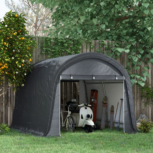 Outsunny 3 x 3(m) Garden Storage Tent, Heavy Duty Outdoor Shed, Waterproof Portable Shed Storage Shelter with Galvanised Steel Frame
