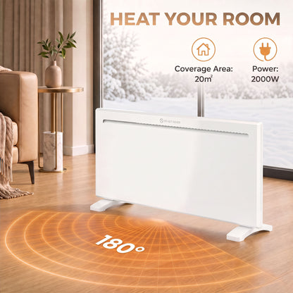 Smart White Panel Heater | WiFi App, Alexa & Google Home | Wall-Mounted or Freestanding Electric Heater | 1000/1500/2000W | Weekly Timer, Anti-Frost & Open Window Detection