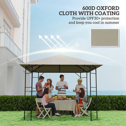 3x3m Gazebo Replacement Canopy Top | 600D Oxford Fabric | UPF30+ PA Coating | Hook & Loop Fasteners | Drainage Holes | Fits Outsunny 01-0867 Series Only | 300x300cm | Grey